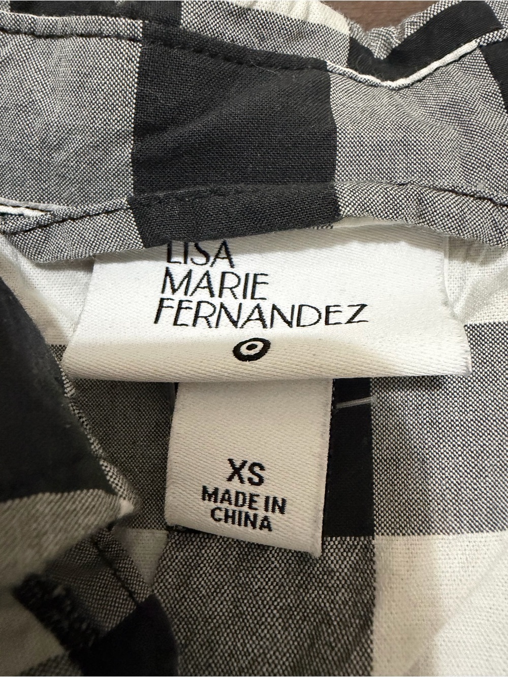 Lisa Marie Sanchez x Target Black & White Gingham Button Down Shirt Dress XS - Picture 3 of 5